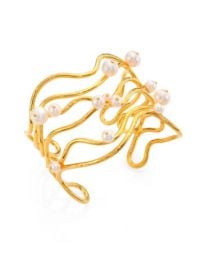 AURELIE BIDERMANN - CHEYNE WALK WIRE  FRESHWATER PEARL CUFF BRACELET at Saks Fifth Avenue